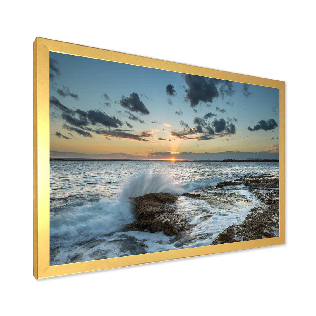 Designart Bright Sydney Sunset Over Sea - Beach Wall Art