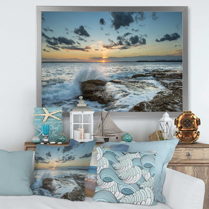 Designart Bright Sydney Sunset Over Sea - Beach Wall Art