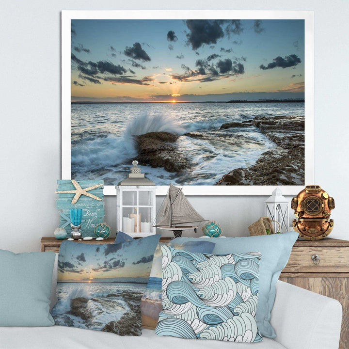 Designart Bright Sydney Sunset Over Sea - Beach Wall Art