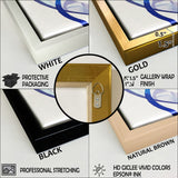 Abstract Harmony Toilet Framed Canvas Vibrant Gold - 1.5"Thick