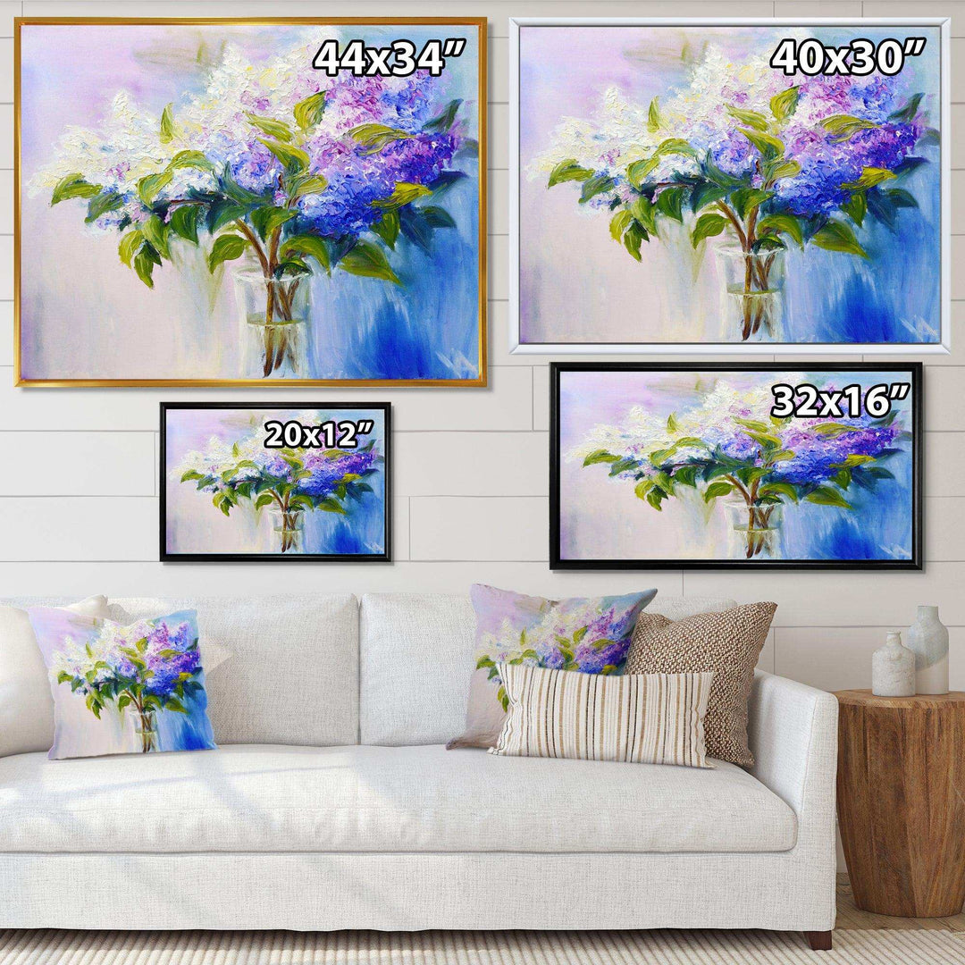 Blue and White Lilacs in Vase