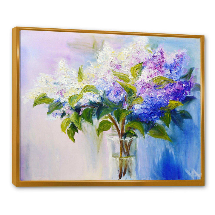 Blue and White Lilacs in Vase