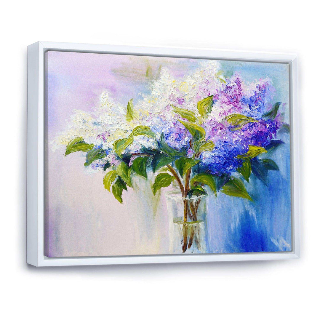 Blue and White Lilacs in Vase