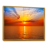 Orange Sea Sunrise under Blue Sky