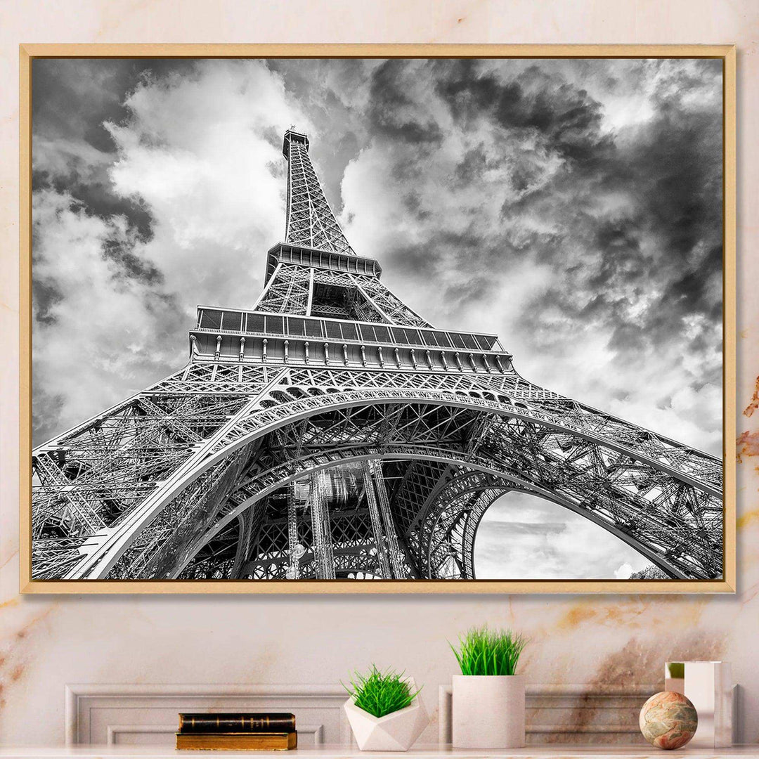 Black and White View of Paris Paris Eiffel Tower