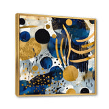 Abstract Pattern With Blue & Golden Textures XIX Framed Canvas Vibrant Gold - 1.5"Thick