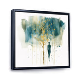 Abstract Portrait and Tree I Framed Canvas Vibrant Black - 1.5"Thick