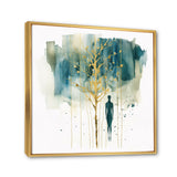 Abstract Portrait and Tree I Framed Canvas Vibrant Gold - 1.5"Thick