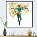 Abstract Portrait and Tree II Framed Print Vibrant Gold - 1.5"Width