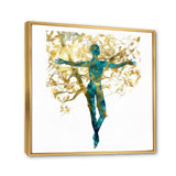 Abstract Portrait and Tree II Framed Canvas Vibrant Gold - 1.5"Thick