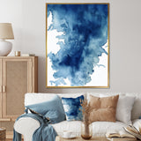 Abstract Classic Blue III Framed Canvas Vibrant Black - 1.5"Thick