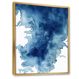 Abstract Classic Blue III Framed Canvas Vibrant Gold - 1.5"Thick