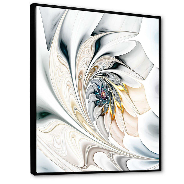 IDesignart White Stained Glass Floral Art - Modern Canvas Wall Art