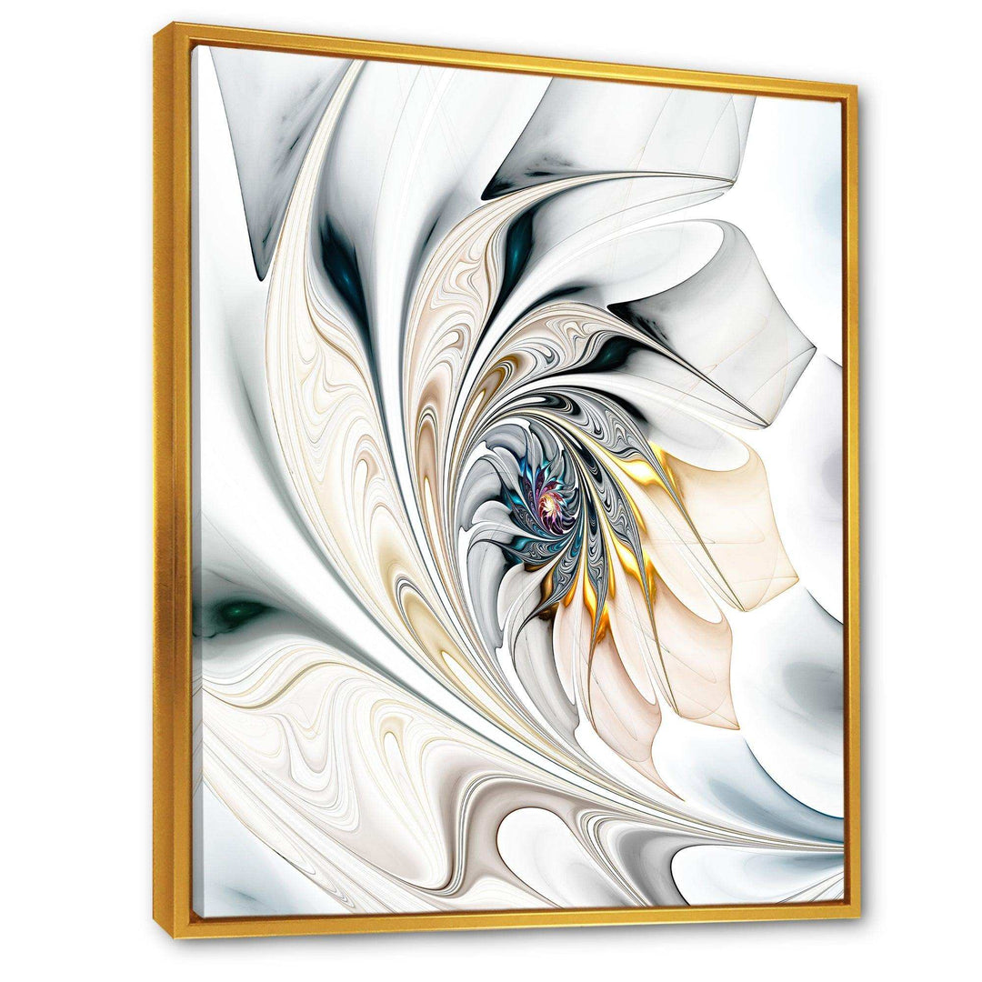 IDesignart White Stained Glass Floral Art - Modern Canvas Wall Art