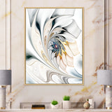 White Stained Glass Floral Art
