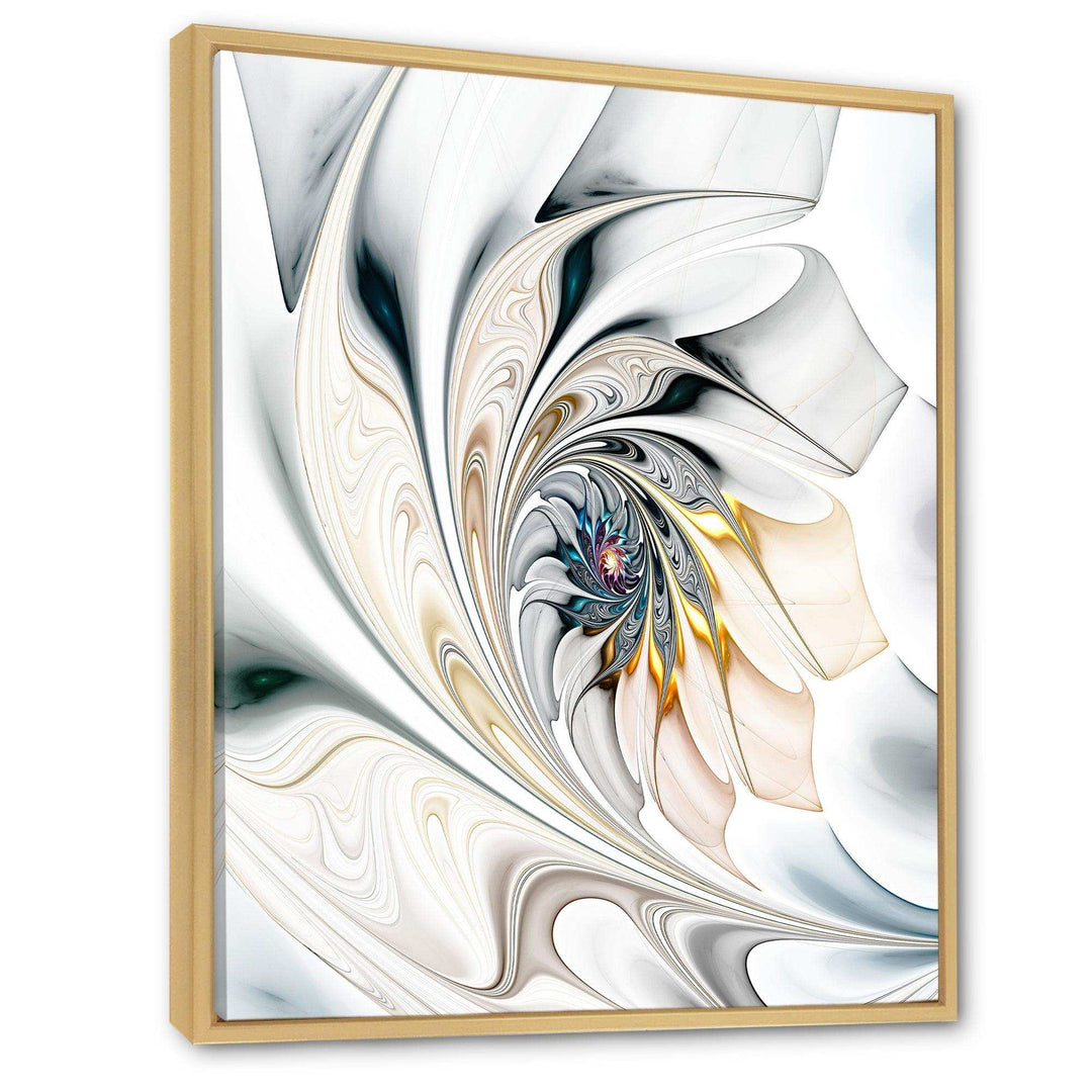 IDesignart White Stained Glass Floral Art - Modern Canvas Wall Art