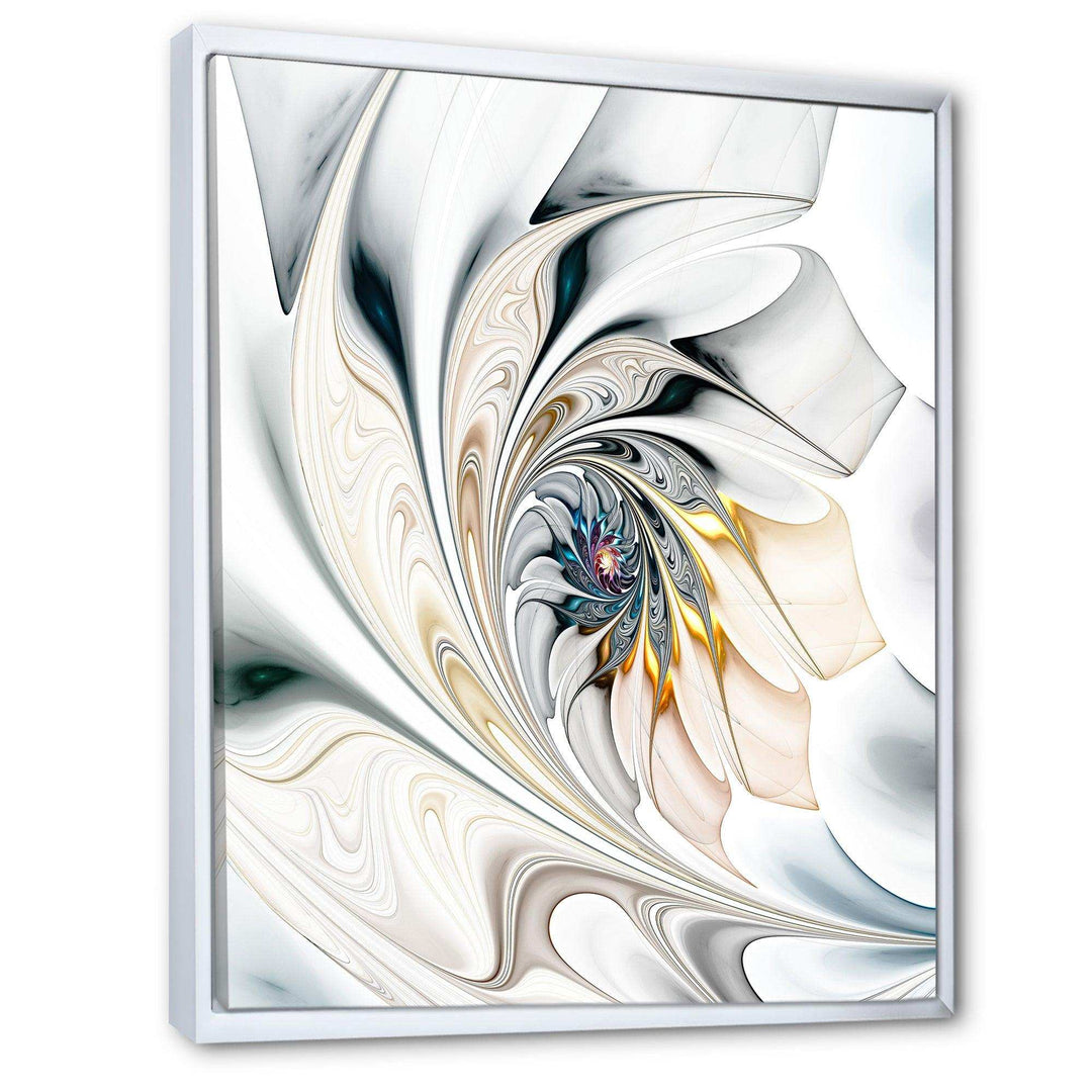 IDesignart White Stained Glass Floral Art - Modern Canvas Wall Art