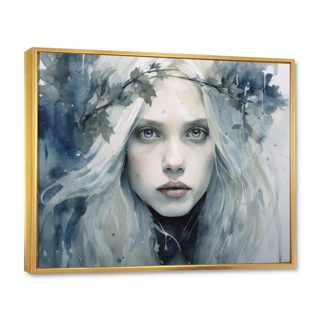 Blue Grey Nordic Queen - Modern Canvas Wall Art