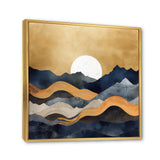 Abstract Mountains Framed Canvas Vibrant Gold - 1.5"Thick