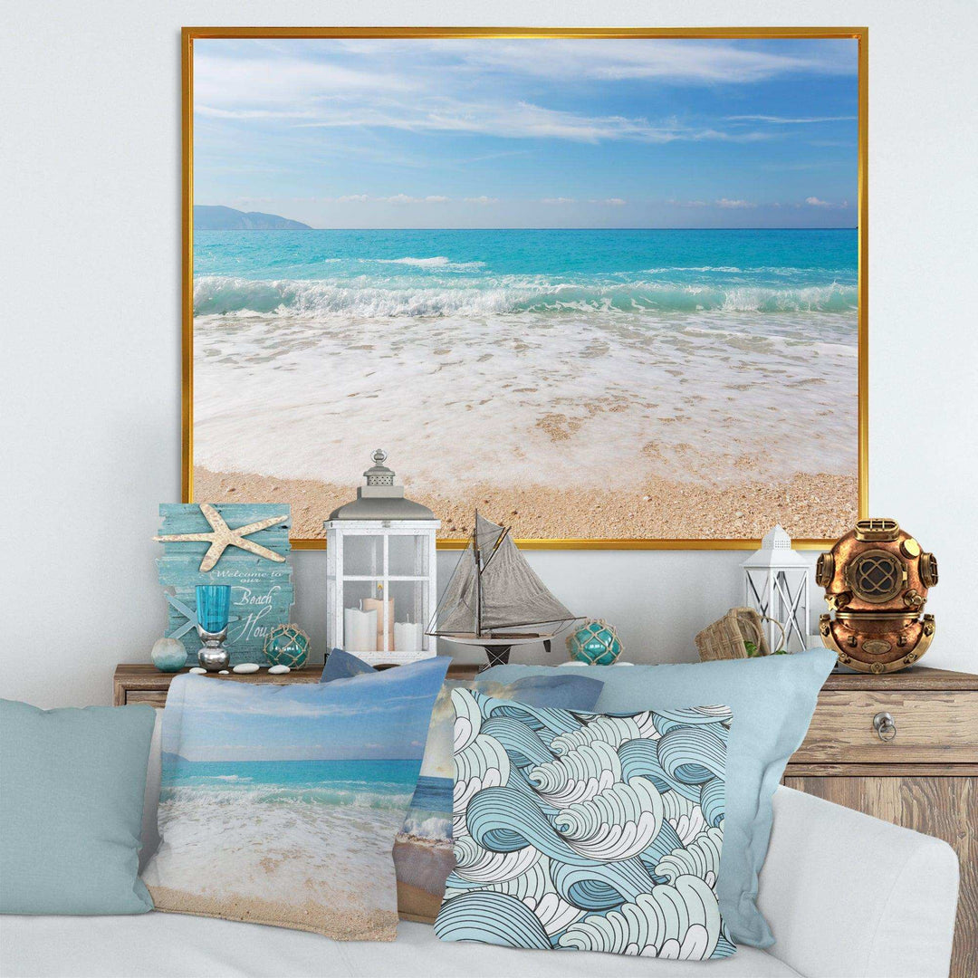 White Waves Kissing Beach Sand