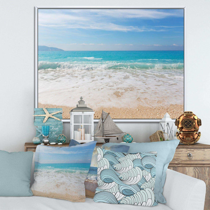 White Waves Kissing Beach Sand
