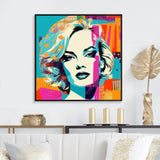 1950S Pop Art Pastel Woman Portrait Framed Print Vibrant Gold - 1.5"Width