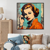 1950S Pop Art Woman Portrait I Framed Print Vibrant Gold - 1.5"Width