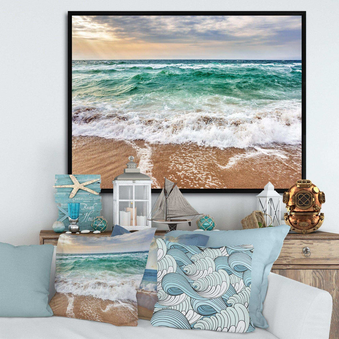 Crystal Clear Blue Foaming Waves