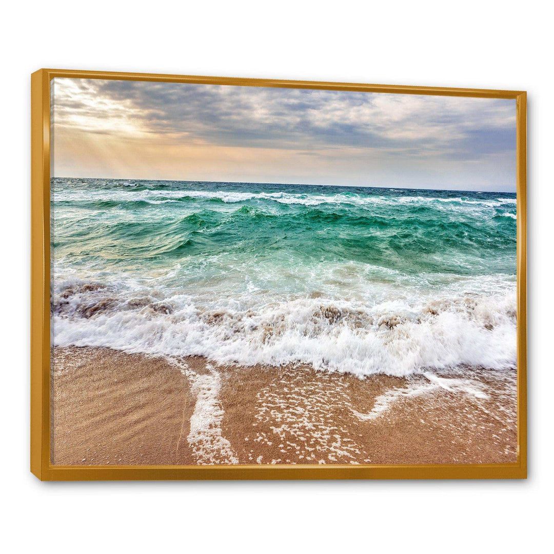 Crystal Clear Blue Foaming Waves