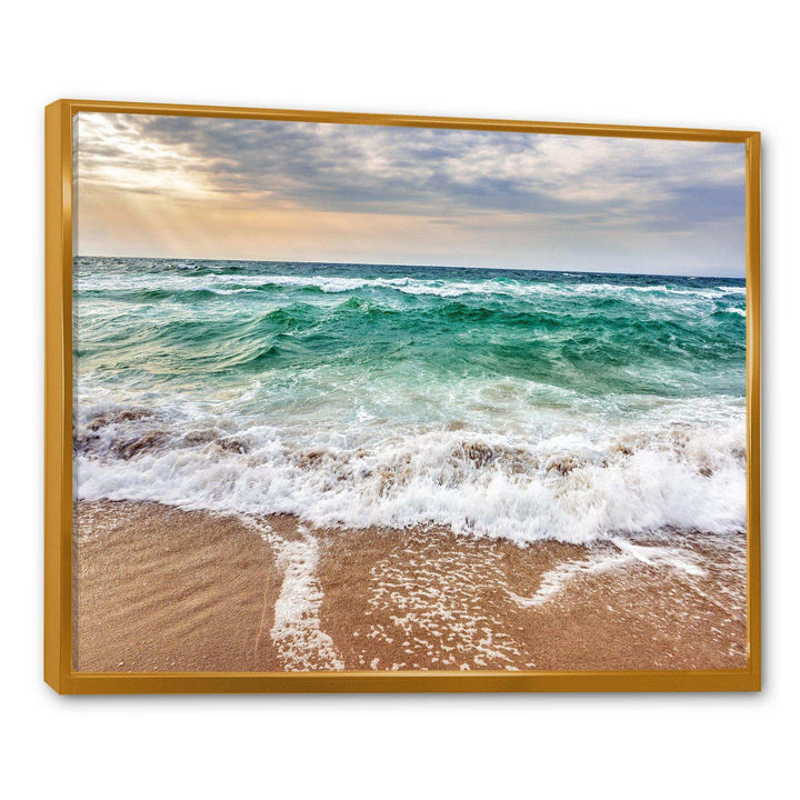 Crystal Clear Blue Foaming Waves