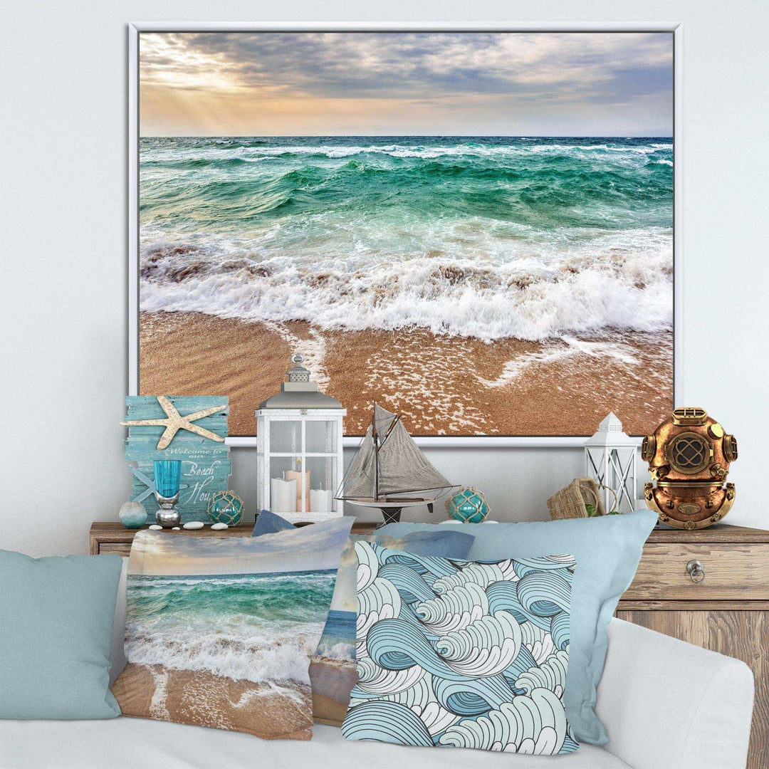 Crystal Clear Blue Foaming Waves