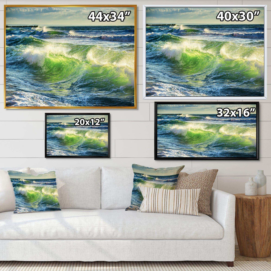 Sunrise and Shining Waves in Ocean