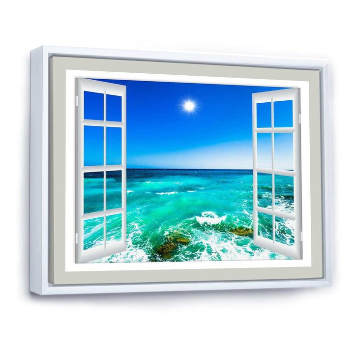 Open Window to Wavy Ocean