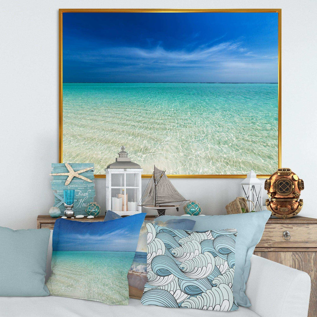 Turquoise Ocean Under Blue Sky