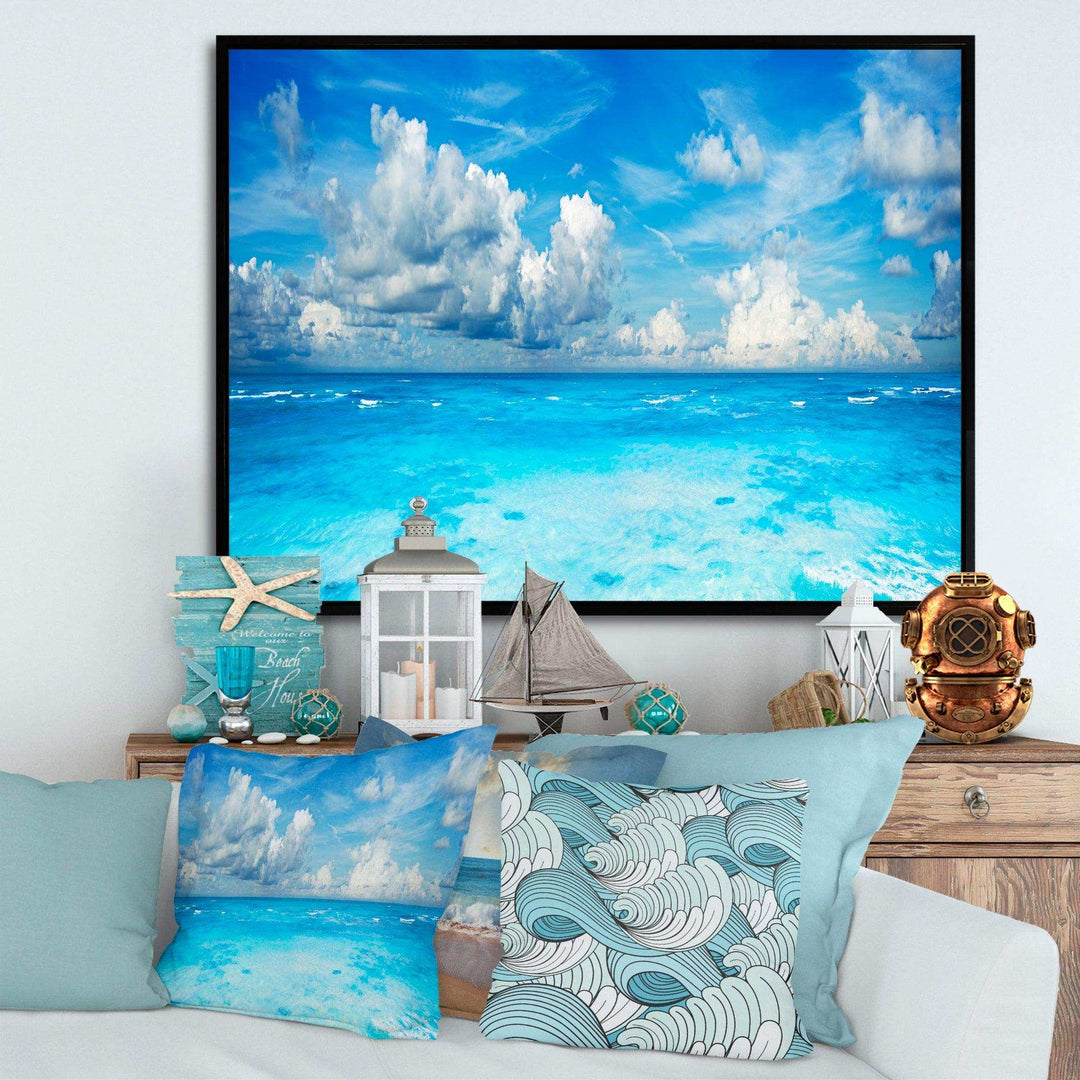 Bright Blue Waters and Sky Panorama