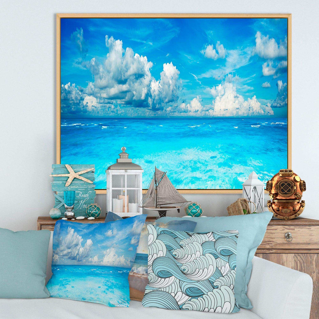 Bright Blue Waters and Sky Panorama
