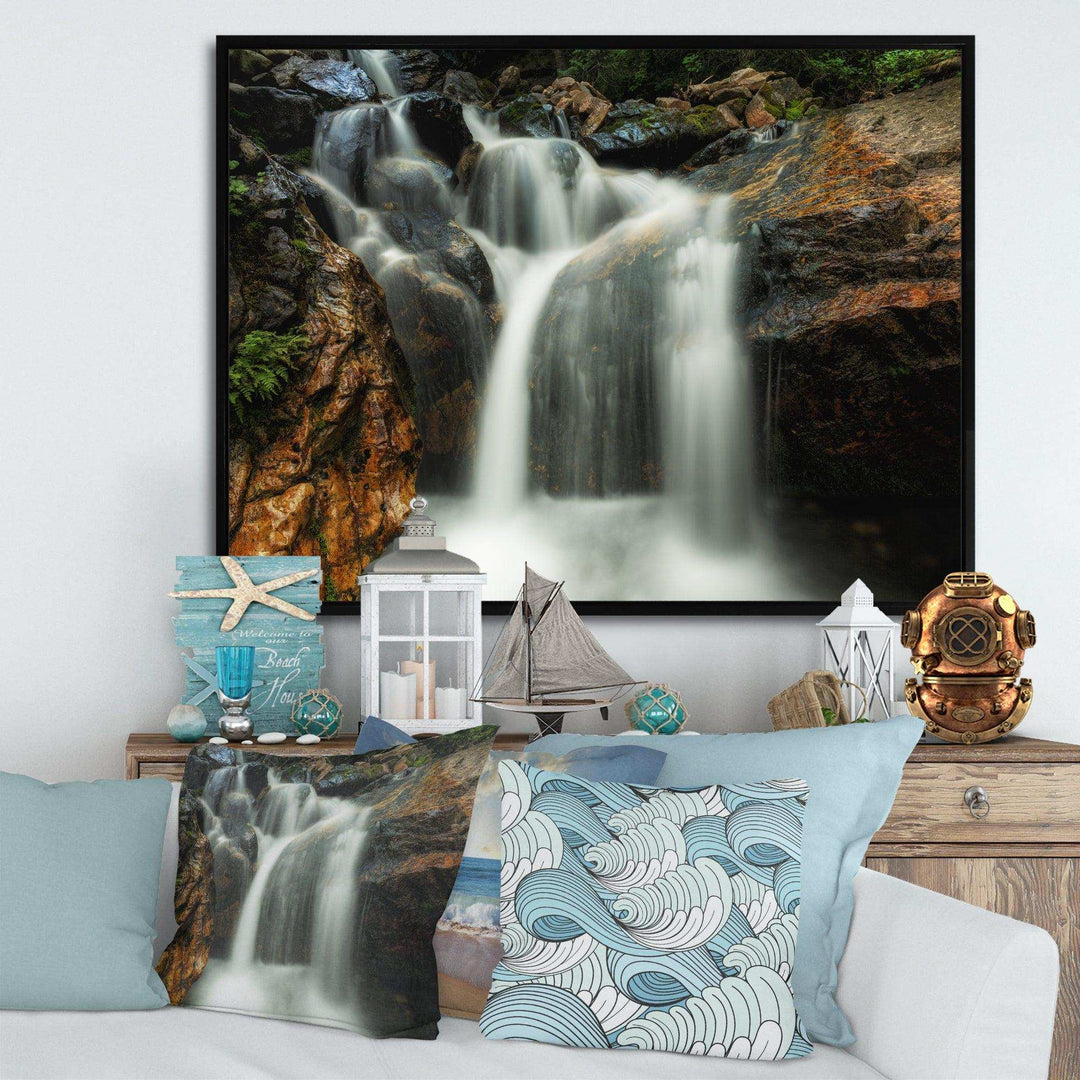 Slow Motion Waterfall on Rocks