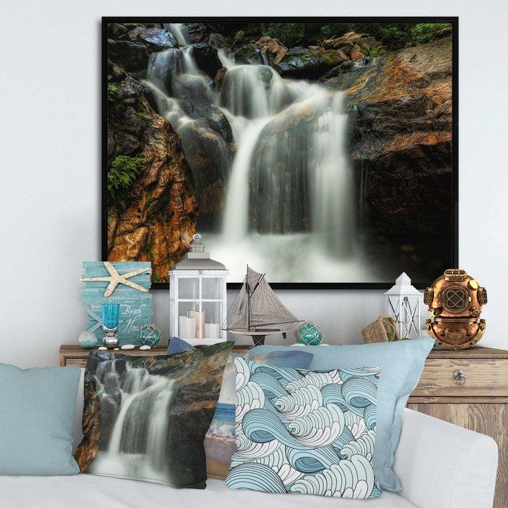Slow Motion Waterfall on Rocks