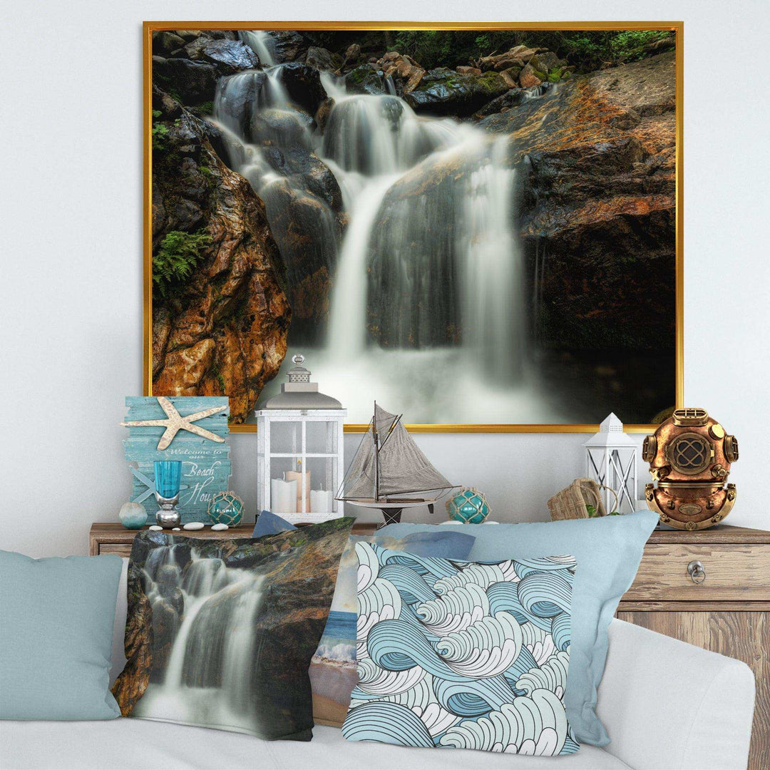 Slow Motion Waterfall on Rocks