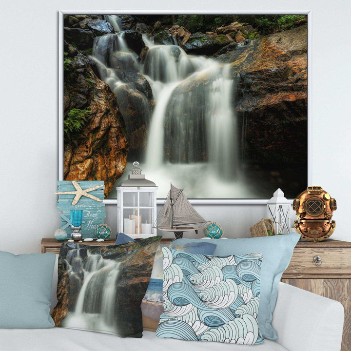 Slow Motion Waterfall on Rocks