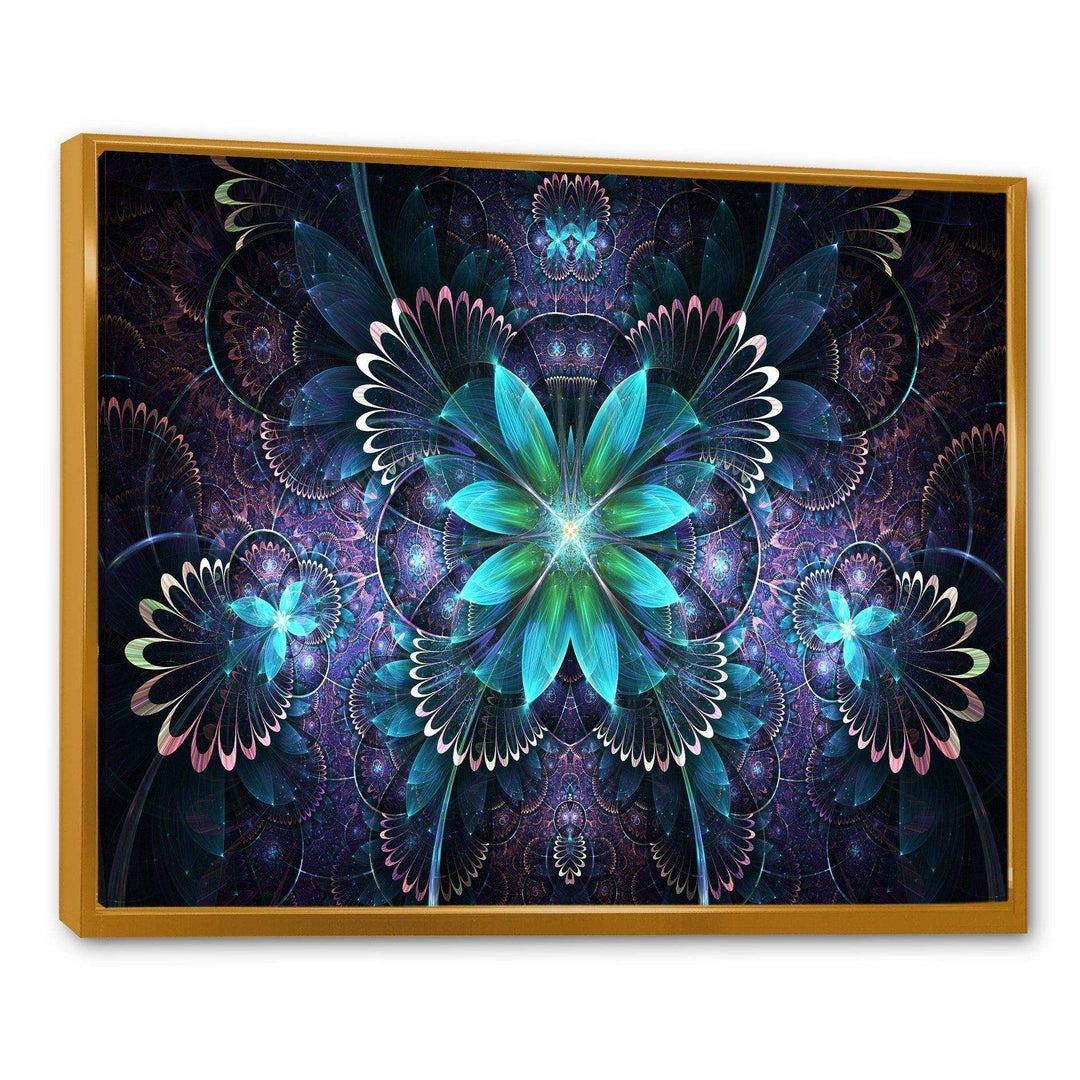 Fractal Flower Blue Digital Art - Modern Bedroom Wall Art