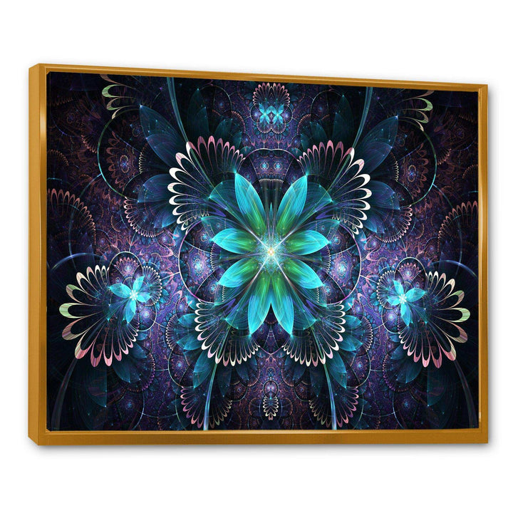 Fractal Flower Blue Digital Art - Modern Bedroom Wall Art