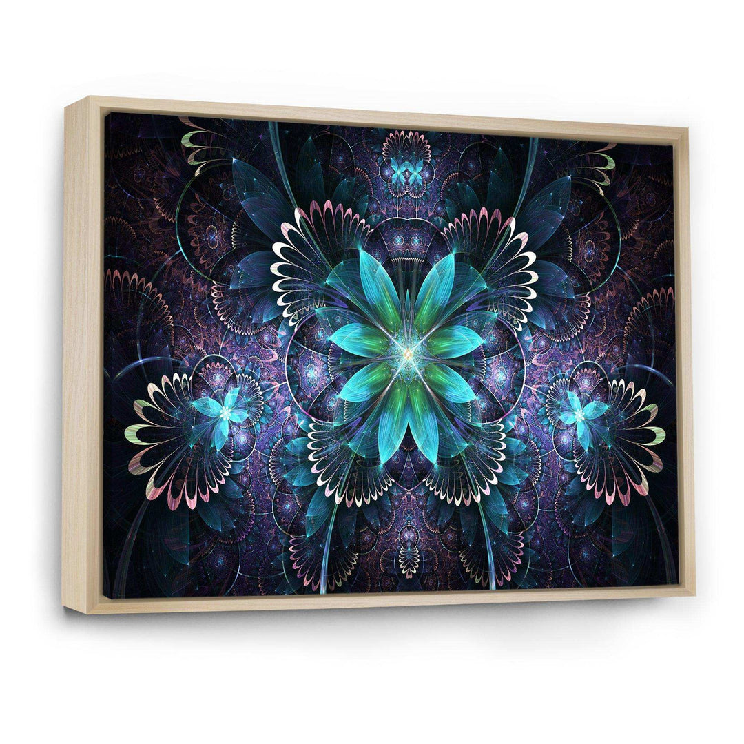 Fractal Flower Blue Digital Art - Modern Bedroom Wall Art
