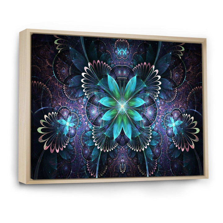 Fractal Flower Blue Digital Art - Modern Bedroom Wall Art