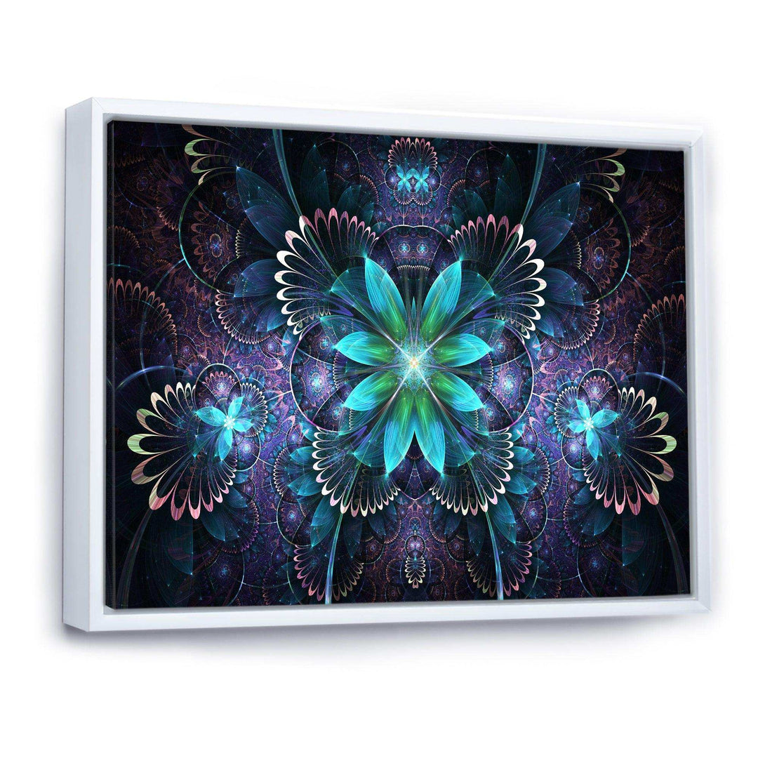 Fractal Flower Blue Digital Art - Modern Bedroom Wall Art