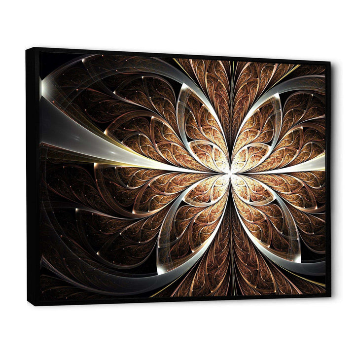 Fractal Flower Brown Black Digital Art - Modern Wall Art Prints