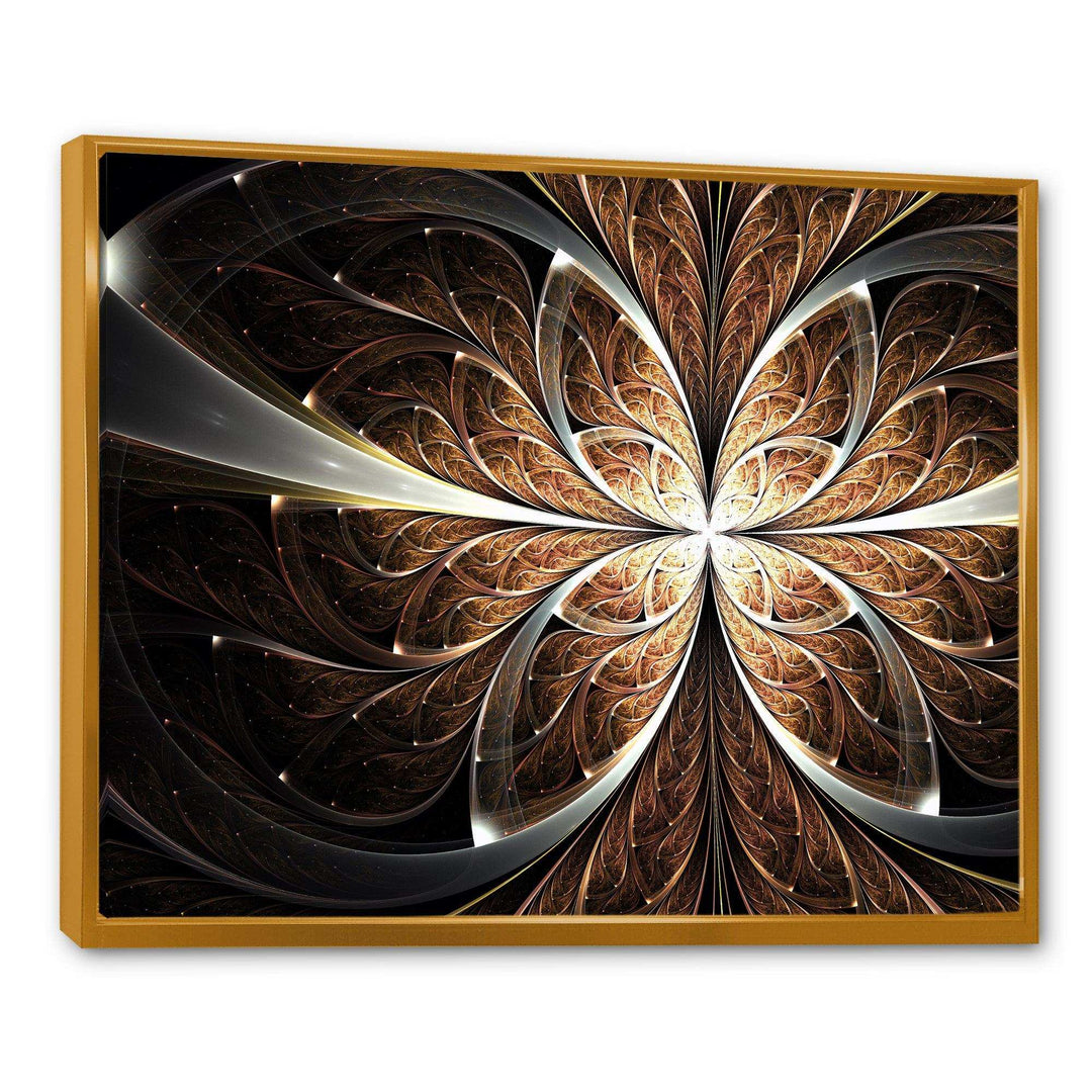 Fractal Flower Brown Black Digital Art - Modern Wall Art Prints