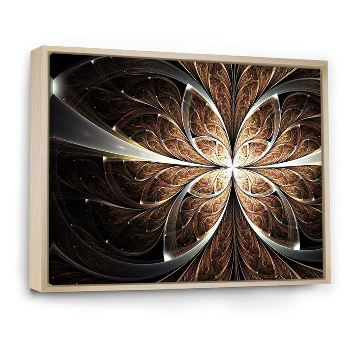 Fractal Flower Brown Black Digital Art - Modern Wall Art Prints