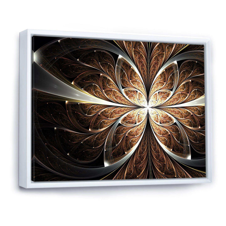 Fractal Flower Brown Black Digital Art - Modern Wall Art Prints
