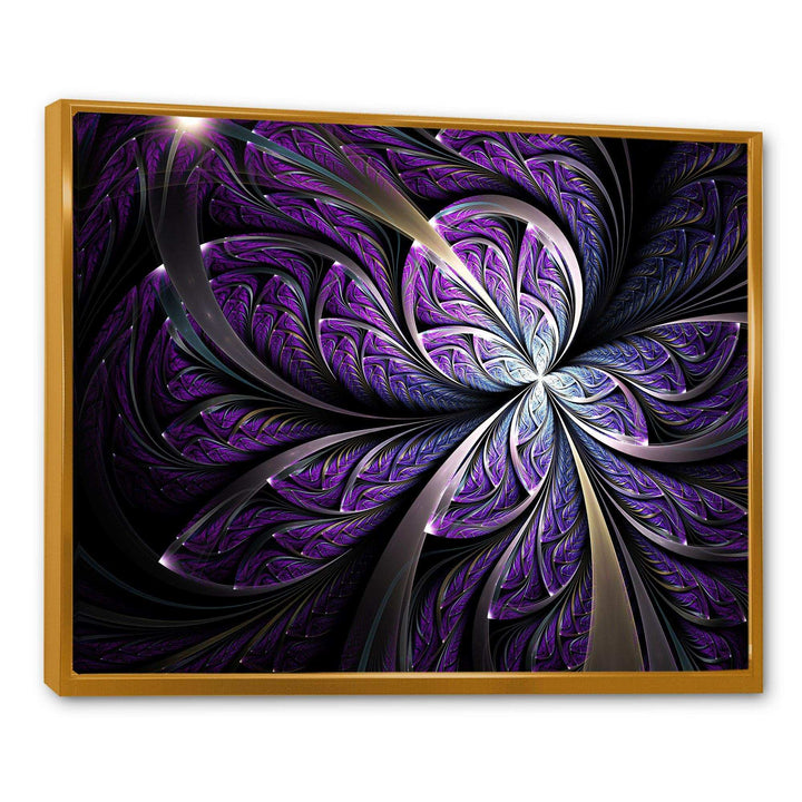 Glittering Purple Fractal Flower - Modern Canvas Wall Art